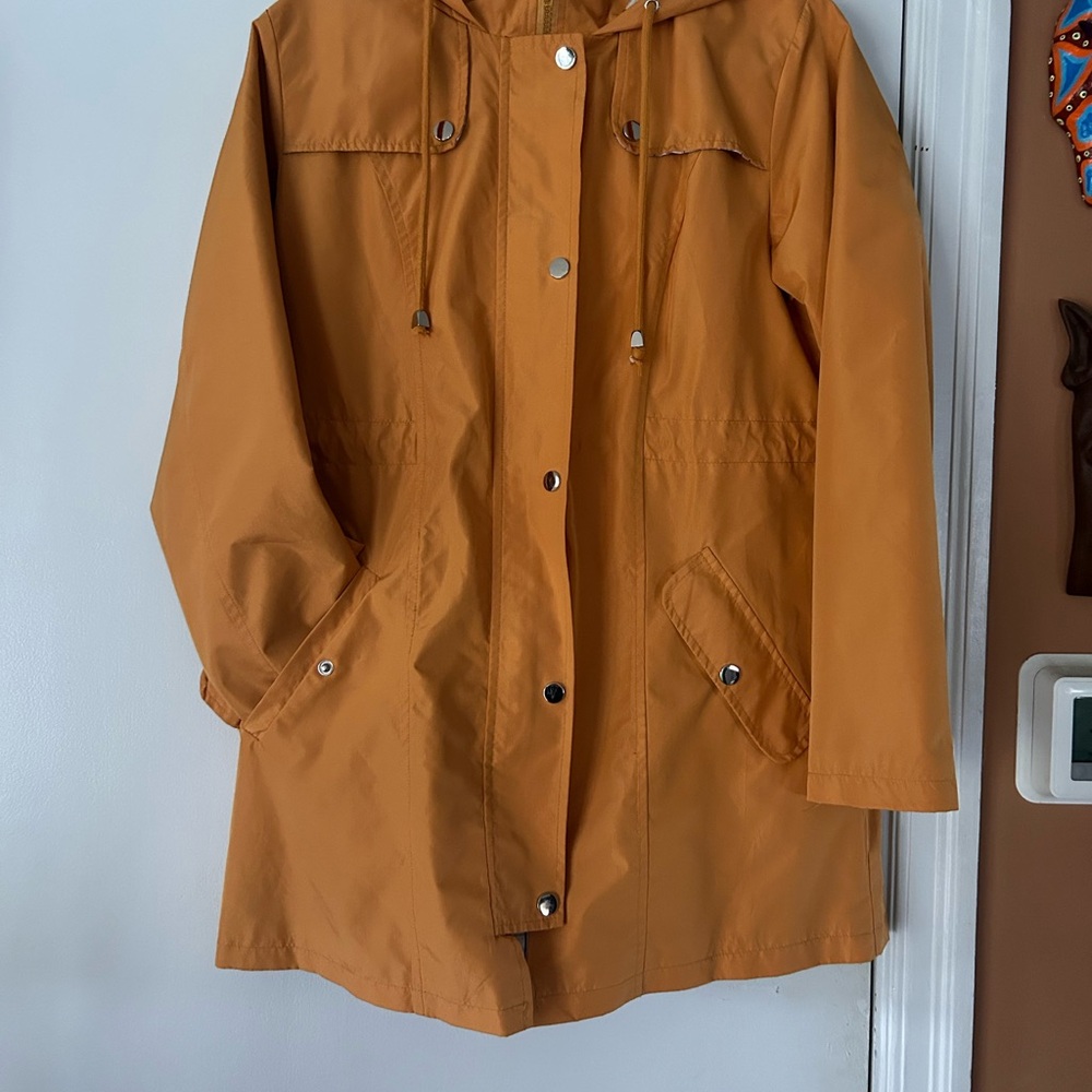 Women’s Hooded Trench Coat in Mustard
